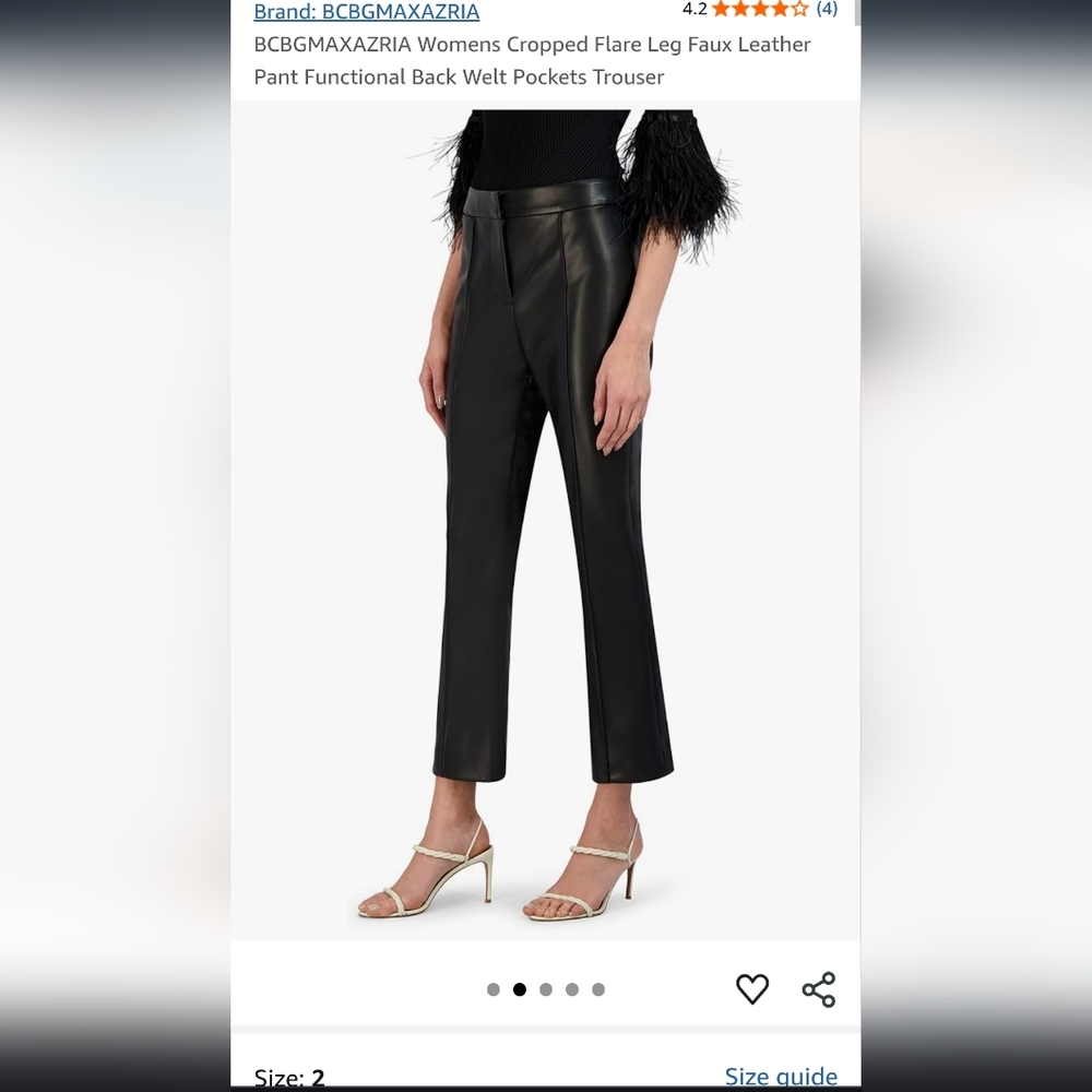 BCBGMaxAzria Black Faux Leather Cropped Pants
